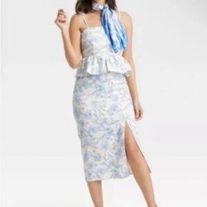A New Day Blue and White Toile Skirt Set - NWT